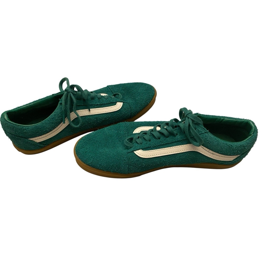 Vans Old Skool Lowpro Suede Green Gum Sole Mens 8.5 Womens 10 Low Profile